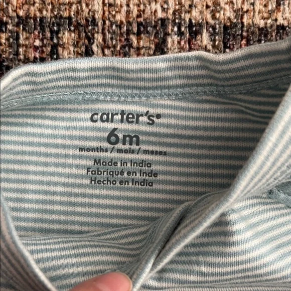 Carter's Blue Striped Bear Footie - Picture 2 of 4